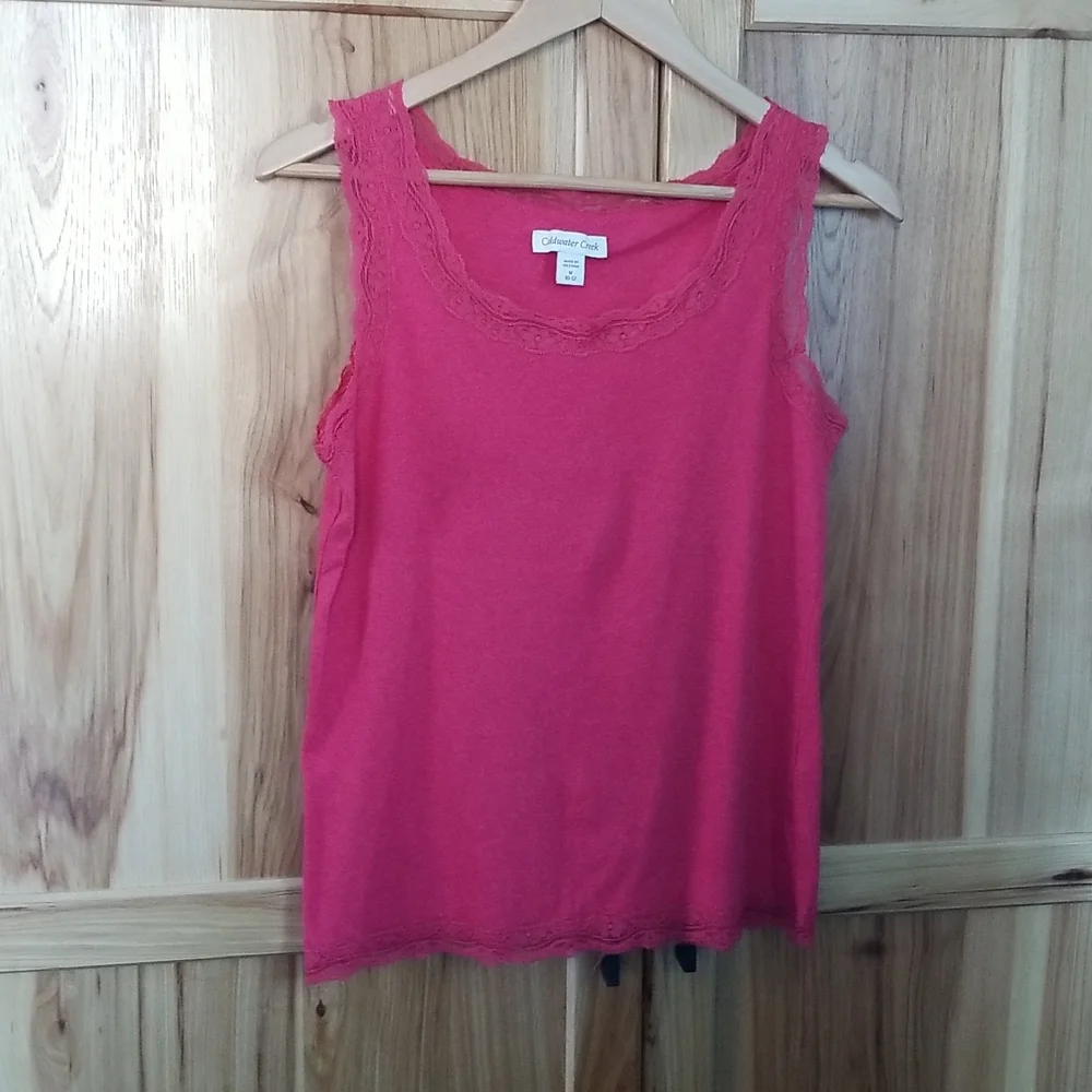 Womens Coldwater Creek Lacy Lined Tank - Size 10/12 - Picture 1 of 5
